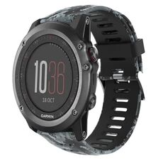 Per Garmin Fenix 3 26mm Cinturino in silicone stampato mimetico (nero + mimetico digitale)