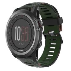 Per Garmin Fenix 3 26mm Camouflage cinturino in silicone stampato (verde militare + bambù mimetico)