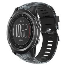 Per Garmin Fenix 3 HR 26mm Cinturino in silicone stampato mimetico (nero + mimetico digitale)