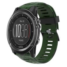 Per Garmin Fenix 3 HR 26mm Cinturino in silicone stampato mimetico (verde militare + mimetico militare)