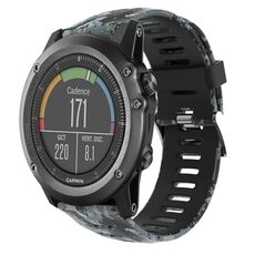 Per Garmin Fenix 3 Sapphire 26mm Cinturino in silicone stampato mimetico (nero + mimetico digitale)
