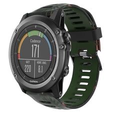 Per Garmin Fenix 3 Sapphire 26mm Cinturino in silicone stampato mimetico (verde militare + mimetico di bambù)