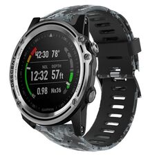 Per Garmin Descent MK 1 26mm Cinturino in silicone stampato mimetico (nero + mimetico digitale)