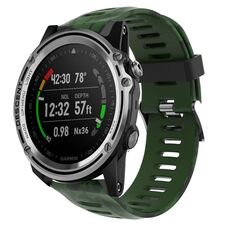 Per cinturino per orologio Garmin Descent MK 1 26mm in silicone stampato mimetico (verde militare + mimetico militare)