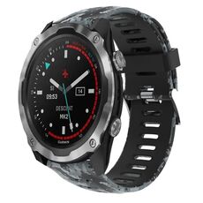 Per Garmin Descent MK 2 26mm Cinturino in silicone stampato mimetico (nero + mimetico digitale)