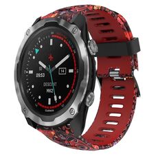 Per Garmin Descent MK 2 26mm Cinturino in silicone stampato mimetico (rosso + mimetico medusa)