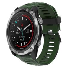 Per cinturino per orologio Garmin Descent MK 2 26mm in silicone stampato mimetico (verde militare + mimetico militare)