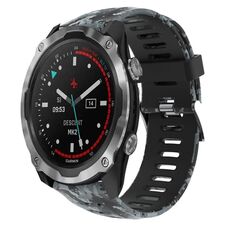 Per Garmin Descent MK 2i 26mm Cinturino in silicone stampato mimetico (nero + mimetico digitale)