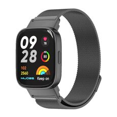 Per Redmi Watch 3 Mijobs Milan cinturino in metallo magnetico (nero)