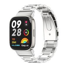 Per Redmi Watch 3 Mijobs Cinturino per orologio in acciaio inossidabile con tre sfere in metallo (argento)