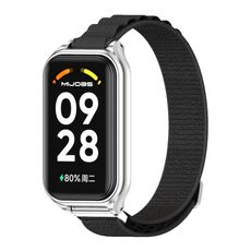 Per Redmi Band 2 Mijobs Cinturino in nylon traspirante con guscio in metallo (argento nero)