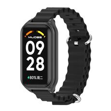 Per Redmi Band 2 Mijobs Metal Shell Ocean Cinturino in silicone (nero)