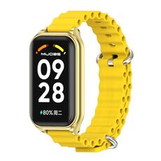 Per Redmi Band 2 Mijobs Metal Shell Ocean Cinturino in silicone (oro giallo)
