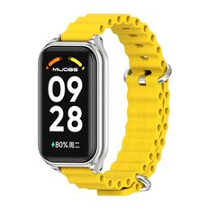 Per Redmi Band 2 Mijobs Metal Shell Ocean Cinturino in silicone (argento giallo)