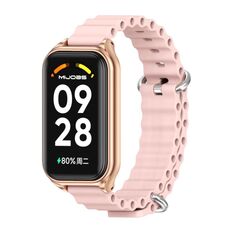Per cinturino per orologio in silicone Mijobs Metal Shell Ocean Redmi Band 2 (oro rosa rosa)