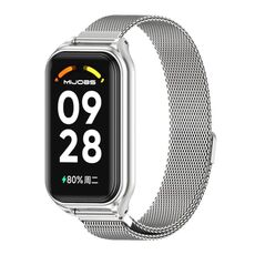 Per Redmi Band 2 Mijobs Guscio in metallo + cinturino in metallo magnetico Milan (argento)