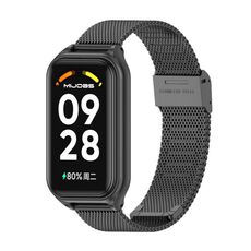 Per Redmi Band 2 Mijobs Guscio in metallo + cinturino in metallo con fibbia Milan (nero)