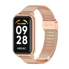 Per Redmi Band 2 Mijobs Guscio in metallo + cinturino in metallo con fibbia Milan (oro rosa)