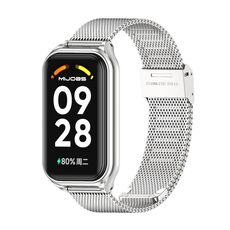 Per Redmi Band 2 Mijobs Guscio in metallo + cinturino in metallo con fibbia Milan (argento)