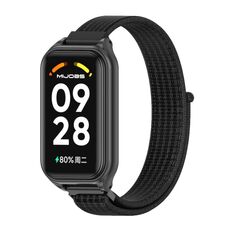 Per Redmi Band 2 Mijobs Cinturino in nylon traspirante con cinturino in metallo traspirante (nero)