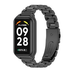Per Redmi Band 2 Mijobs scocca in metallo + cinturino in acciaio inossidabile a tre sfere (nero)