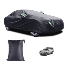 Copertura per auto con protezione solare antipioggia per auto in tessuto rivestito in argento 190T con striscia riflettente, dimensioni: Y-L