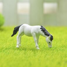Figura di cavallo Fai da te Micro-paesaggio Paesaggistica Bambola Decorazione del desktop Ornamenti (Bianco)