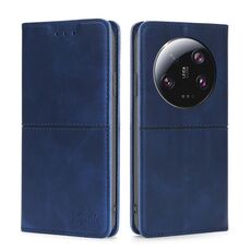Custodia per telefono in pelle magnetica per Xiaomi 13 Ultra 5G Cow Texture (blu)