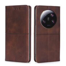 Custodia per telefono in pelle magnetica per Xiaomi 13 Ultra 5G Cow Texture (marrone scuro)