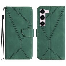 Per Samsung Galaxy S23 + 5G Custodia in pelle goffrata con cuciture (verde)