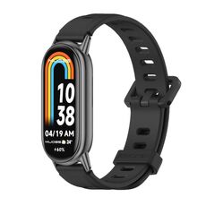Per Xiaomi Mi Band 8 Mijobs Cinturino in silicone traspirante con foro piatto (nero)