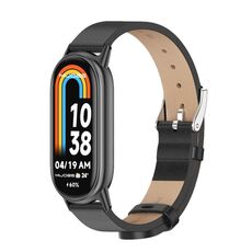 Per Xiaomi Mi Band 8 Mijobs cinturino in pelle PU in microfibra (nero)