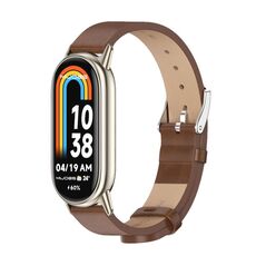 Per Xiaomi Mi Band 8 Mijobs cinturino in pelle PU in microfibra (marrone oro chiaro)