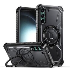 Custodia per telefono con supporto magnetico MagSafe per Samsung Galaxy S22 + 5G Armor Series (nero)