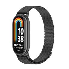 Per Xiaomi Mi Band 8 Mijobs Milan cinturino in metallo magnetico in acciaio inossidabile (nero)