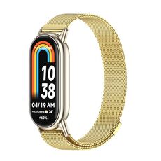 Per Xiaomi Mi Band 8 Mijobs Milan cinturino in metallo magnetico in acciaio inossidabile (oro + oro chiaro)