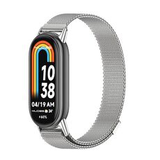 Per Xiaomi Mi Band 8 Mijobs Milan cinturino in metallo magnetico in acciaio inossidabile (argento)