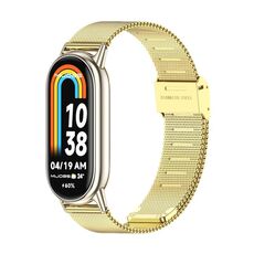 Per Xiaomi Mi Band 8 Mijobs Milan Cinturino in acciaio inossidabile con fibbia in metallo (oro + oro chiaro)