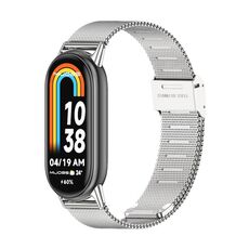 Per Xiaomi Mi Band 8 Mijobs Milan cinturino in acciaio inossidabile con fibbia in metallo (argento)