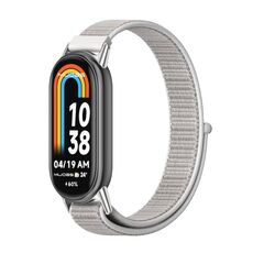Per Xiaomi Mi Band 8 Mijobs Cinturino in nylon traspirante con cinturino (Sea Shell Silver)