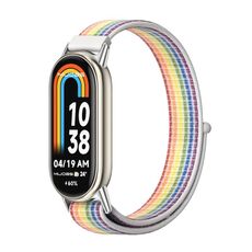 Per Xiaomi Mi Band 8 Mijobs cinturino in nylon traspirante con cinturino (argento colorato)