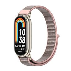 Per cinturino per orologio Xiaomi Mi Band 8 Mijobs in nylon traspirante (oro rosa chiaro)