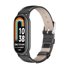 Per cinturino in vera pelle Xiaomi Mi Band 8 Mijobs (nero)