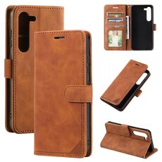 Per Samsung Galaxy S23+ 5G Skin Feel Custodia in pelle con blocco RFID (marrone)