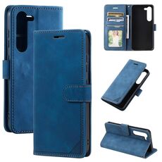 Per Samsung Galaxy S23+ 5G Skin Feel Custodia in pelle con blocco RFID (blu)