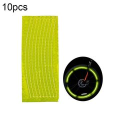 10 adesivi riflettenti per cerchioni di biciclette, accessori per attrezzature da equitazione (giallo)