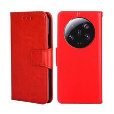 Per Xiaomi 13 Ultra 5G Custodia in pelle con struttura in cristallo (rosso)