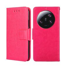 Per Xiaomi 13 Ultra 5G Custodia in pelle con struttura in cristallo (rosa rossa)