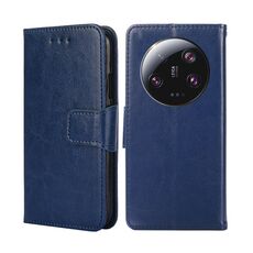 Per Xiaomi 13 Ultra 5G Custodia in pelle con struttura in cristallo (blu reale)