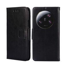Per Xiaomi 13 Ultra 5G Custodia in pelle con struttura in cristallo (nero)